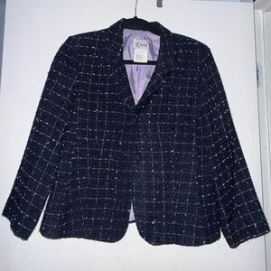 Women's Blue Tweed Blazer